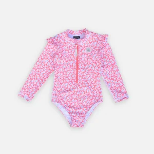 Girl's swimsuit - ruffles - Ditsy floral